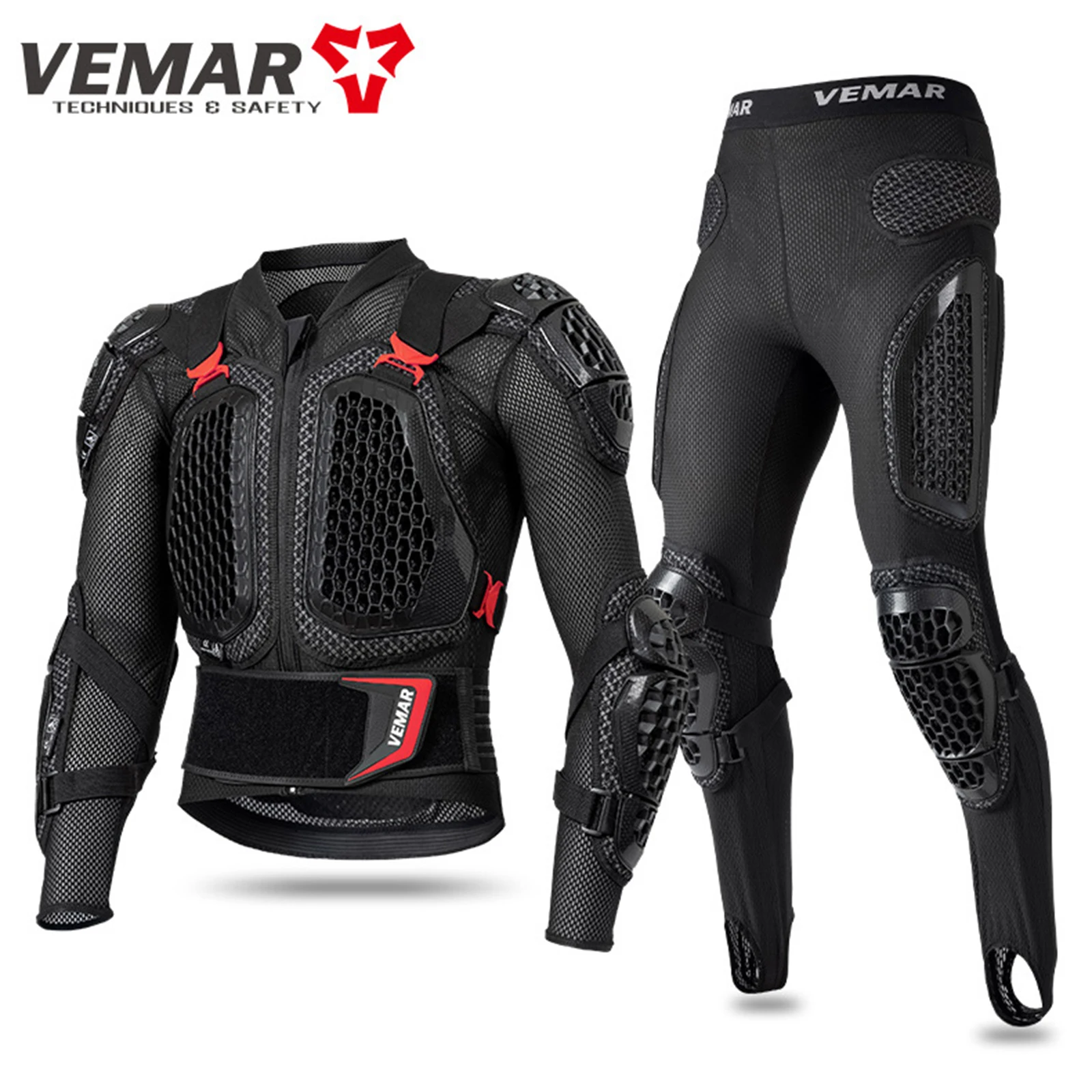 VEMAR Men Classic Motorcycle Jacket Moto Body Armor MX Armor Motocross Racing Jacket CE Approval Motorbike Moto Protection Gear