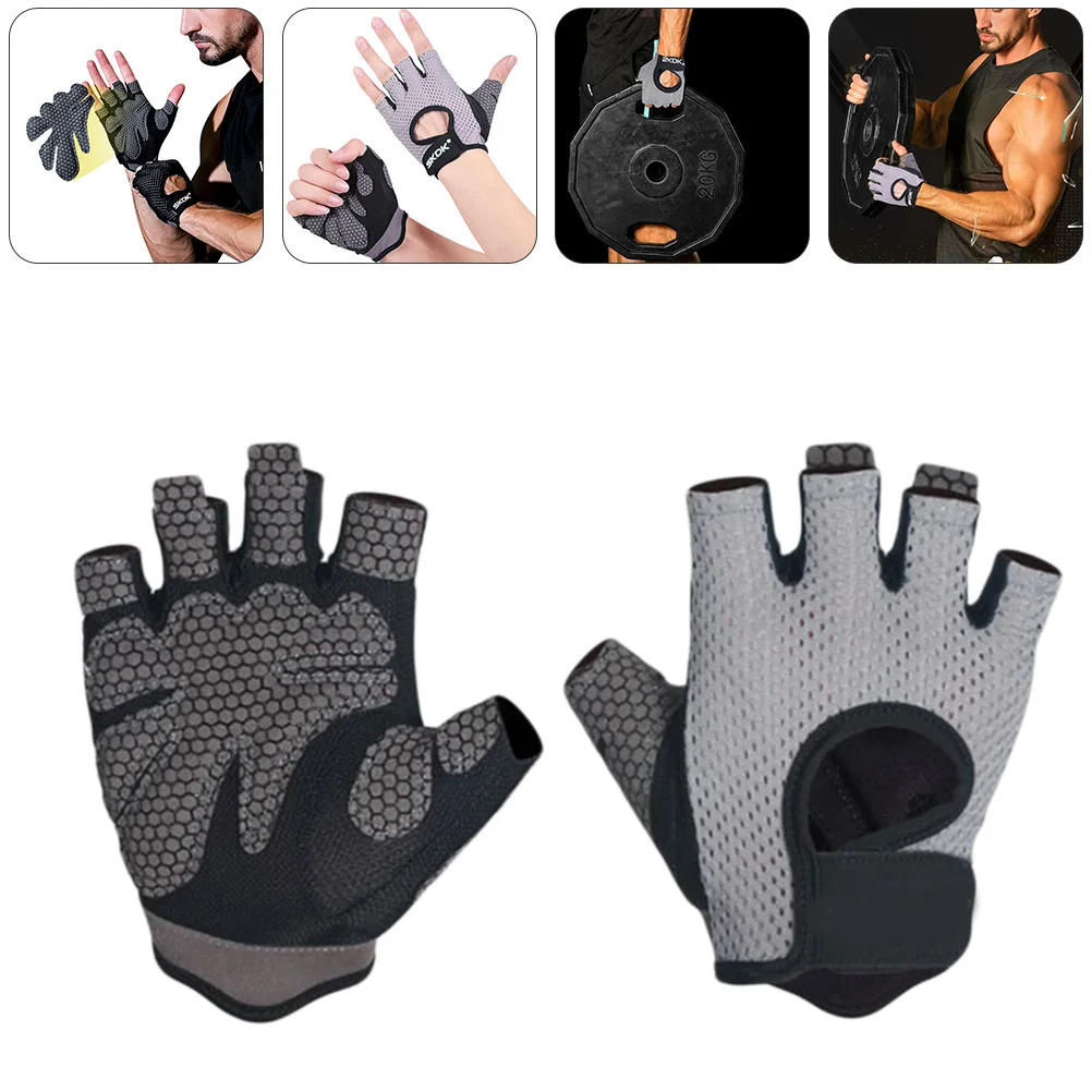 

Anti-slip Hand Gloves Cycling Outdoor Mittens Bike Riding Half Finger Nonslip Protective for Half-finger Men's