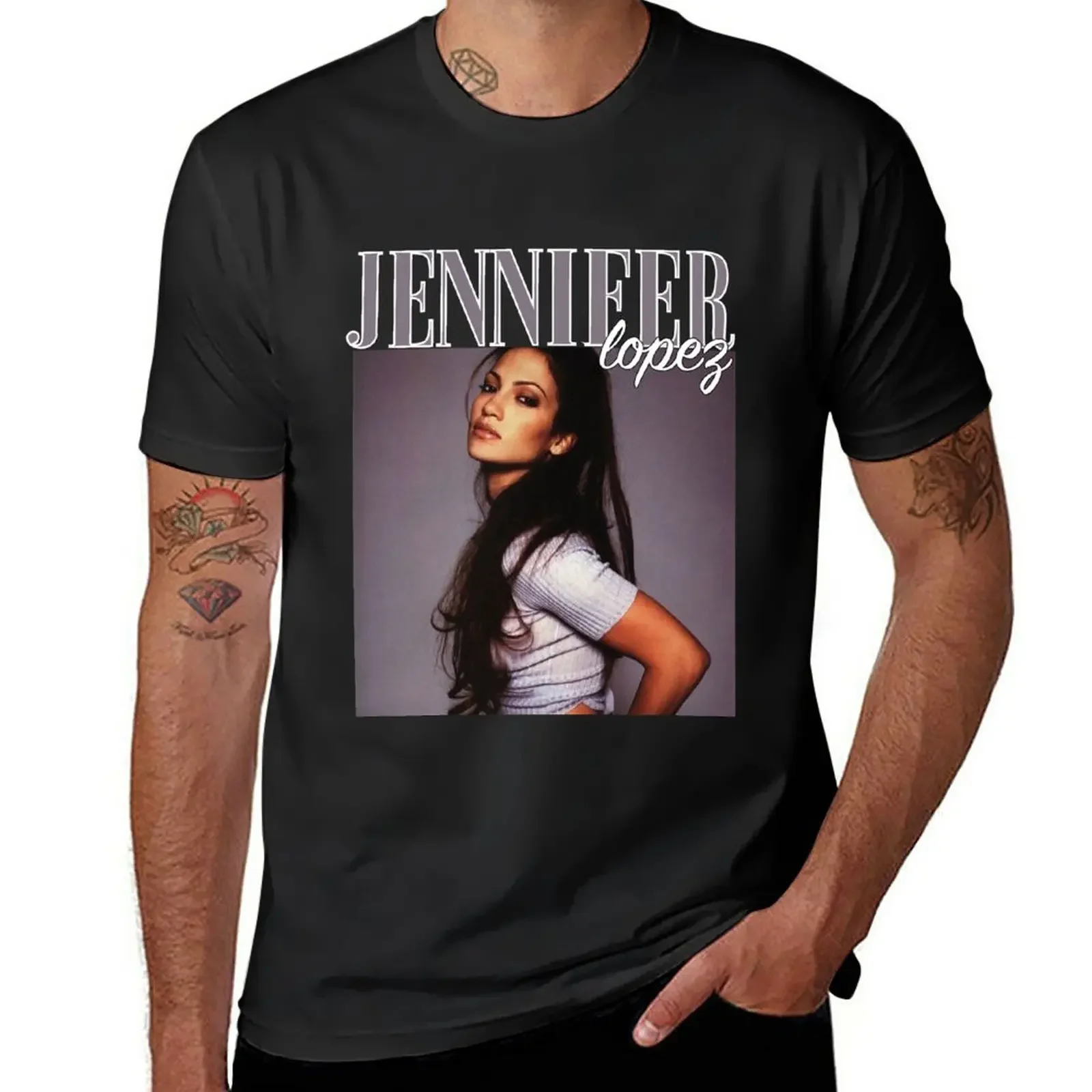 JENNIFER LOPEZ 90s T-Shirt animal prinfor boys plain T-shirt men