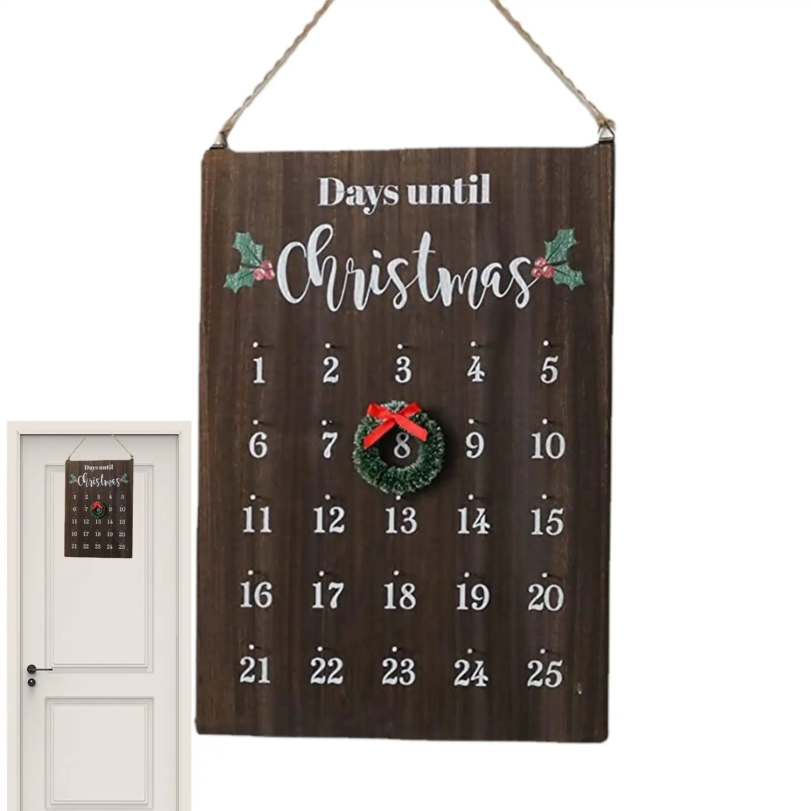 

Рождественский обратный отсчет, деревянный знак, 25-дневный орнамент, сезонный декор, Адвент, Рождественский календарь, знак для друзей, соседей, классной комнаты