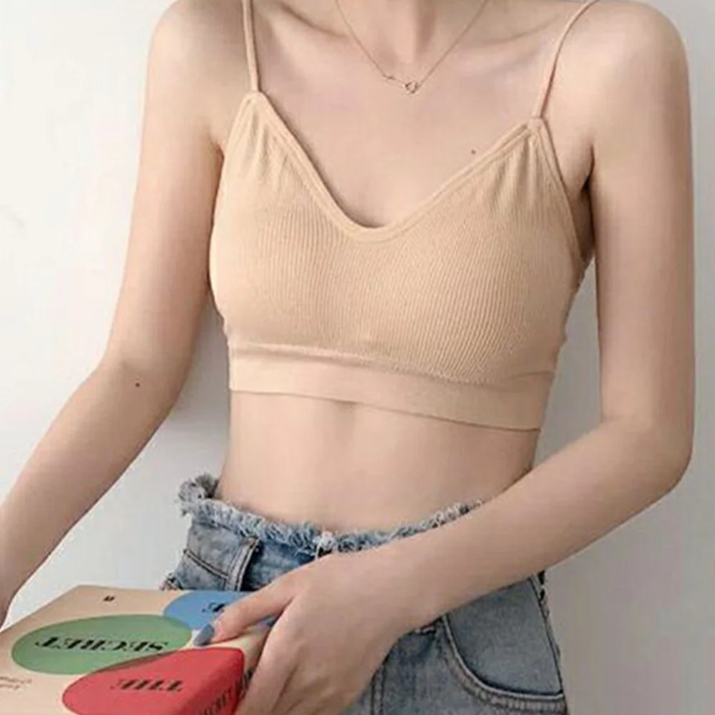 6 Pcs Camisole Strapless Vest Seamless Bralette Neck Bandeau Bras Women's Sleeping for Underwire Free Mini Padded