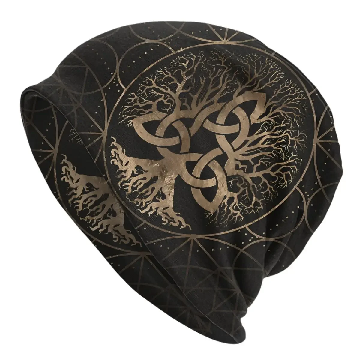 TV Play  Skullies Beanies Caps Yggdrasil With Triquetra Thin Hat Autumn Spring Bonnet Hats Men Women's Street Ski Cap