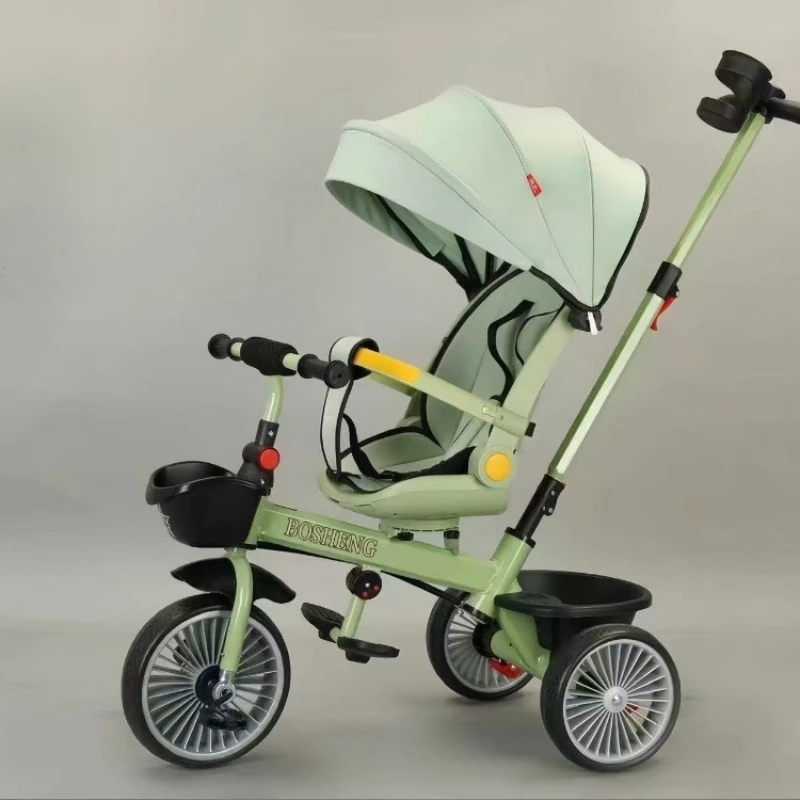 عربة أطفال خفيفة الوزن دراجة ثلاثية العجلات للأطفال عربة أطفال جديدة على شكل حرف S دراجة ثلاثية العجلات للأطفال محمية يدويًا