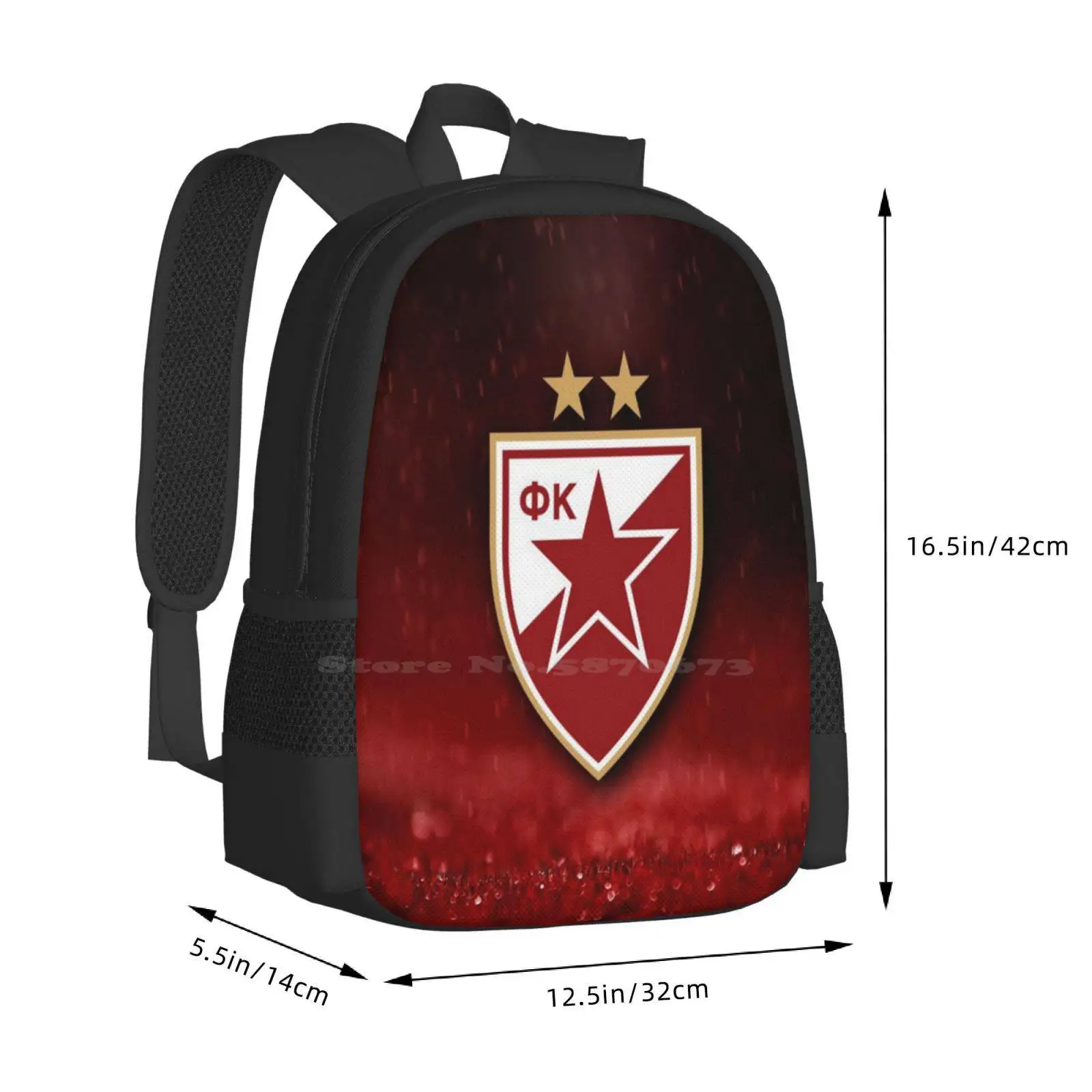 Crvena Zvezda Beograd Backpack For Student School Laptop Travel Bag Crvena Zvezda Beograd Srbija Delije Sever Cz Beograd Red