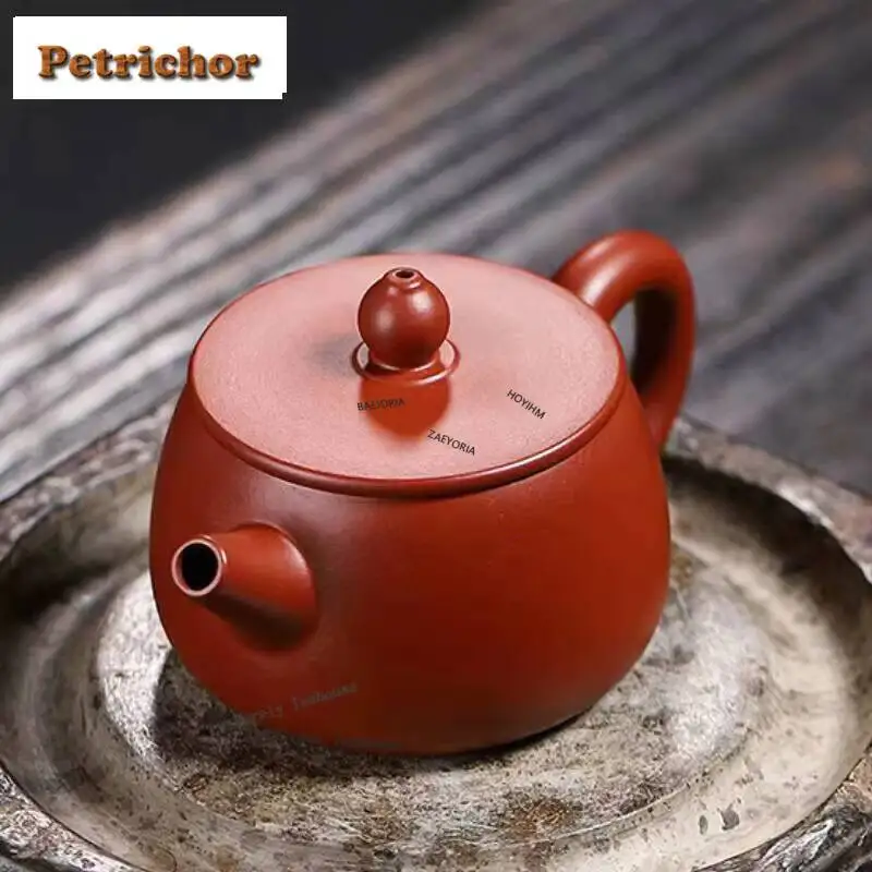 110Ml Yixing Purple Clay Teapot Handmade Flush Cover Large Caliber Pot Raw Ore Dahongpao Mud Kettle With Infuser Zisha Tea Set