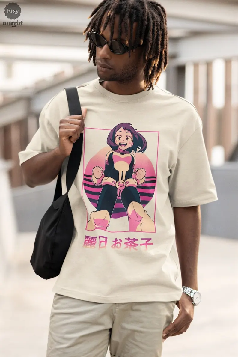 Anime Unisex Gravity Defier T-Shirt -  Levity Top, Manga Float Tee,  Inspired Casual, Manga Bounce Shirt