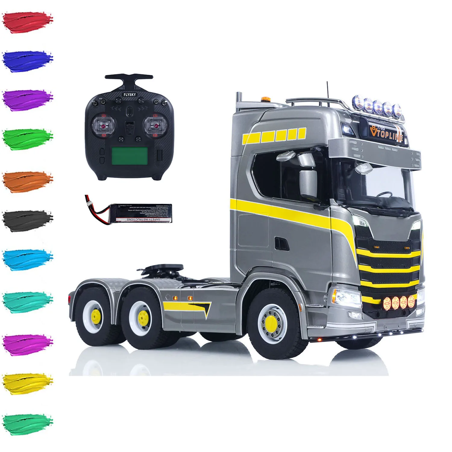 TOUCAN RTR 1/14 RC Tractor Truck 770S 3Speed Lorry 6X6 Metal Chassis Axle Locks Smoke Sound Light Chassis Suspension ST8 Model