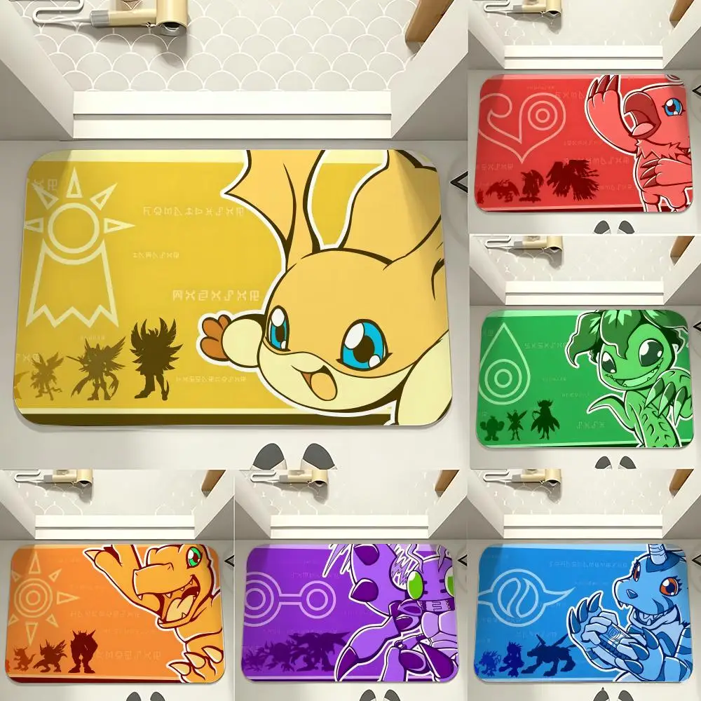 Monsters Retro Anime D-Digimon Floor Mat carpet diatom mud bathroom quick-drying absorbent floor mat household bathroom