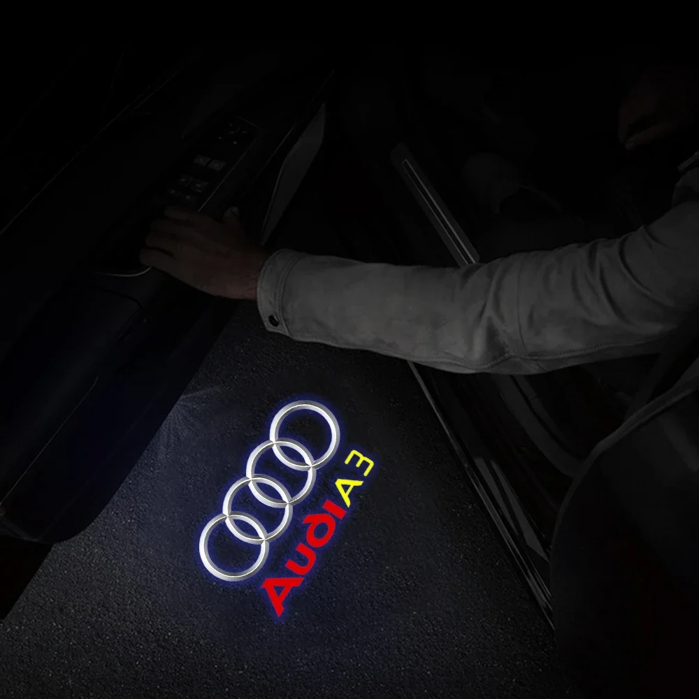 LED Car Door Logo Welcome Light Laser Projector Lamp For Audi Sline S3 S4 S5 S6 S7 RS Quattro Q7 Q5 Q3 A4 B8 8P A3 A6 C7 A5 A6L