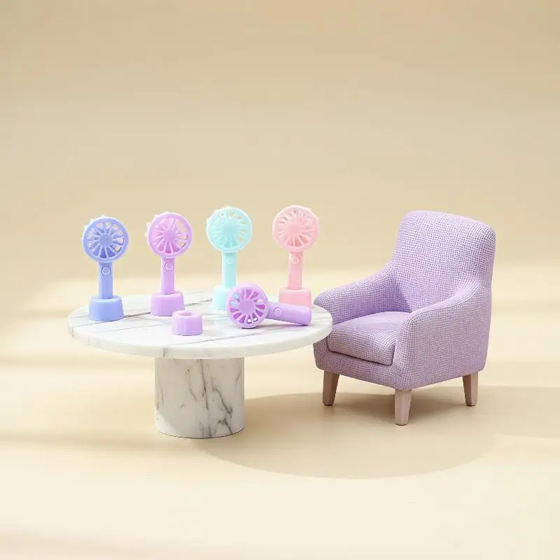 New！Mini Handheld Fan Model Dollhouse Furniture Decoration Dolls House Living Scene Decor Accessories 1/12 Dollhouse Simulation