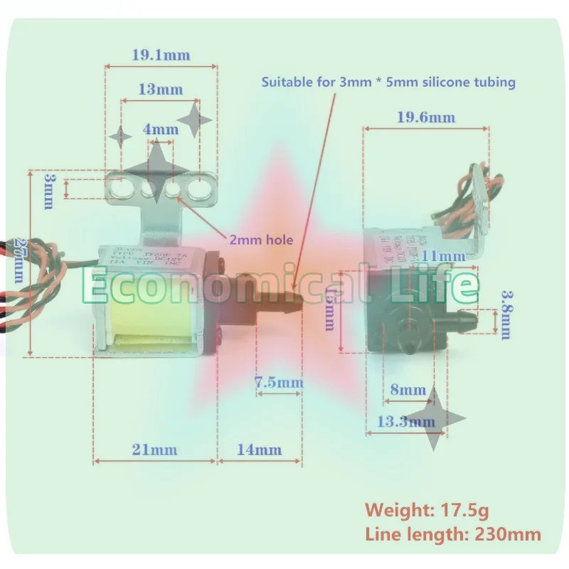 Mini Air Water Valve Air Gas Water Flow Control Valve DIY Sweeper Robot Micro Electric Solenoid Valve DC 12V 2-Way Normally Open