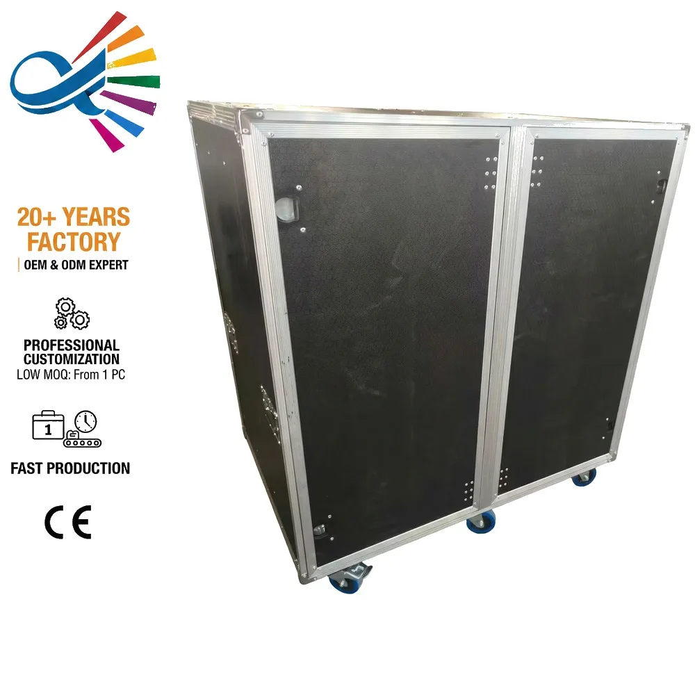Sliding Door Rack Case 24RU Slam Road Trunk Pro Series Professional Amplifier Flight Case IP65 Waterproof Heavy Duty Gear