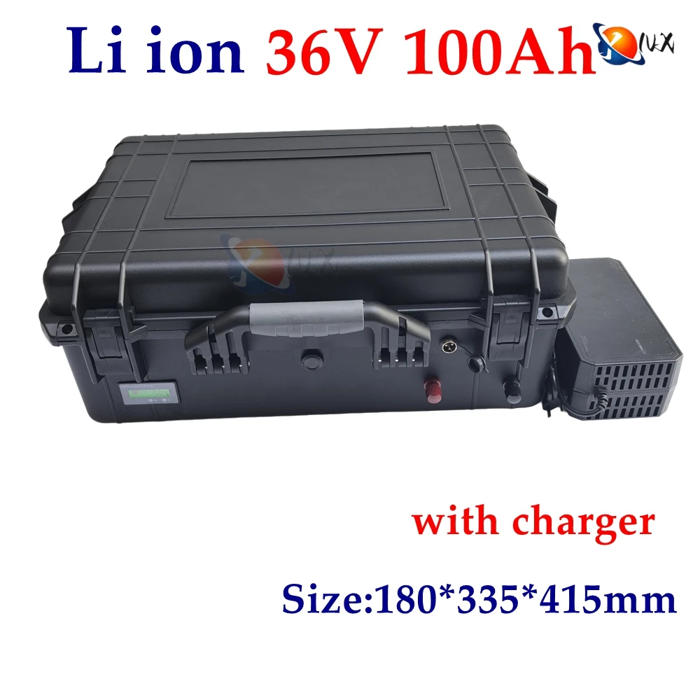 

YNX waterproof 36V 100Vh lithium ion battery BMS for 4000W 2000w tricycle scooter golf cart Solar energy EV +10A charger