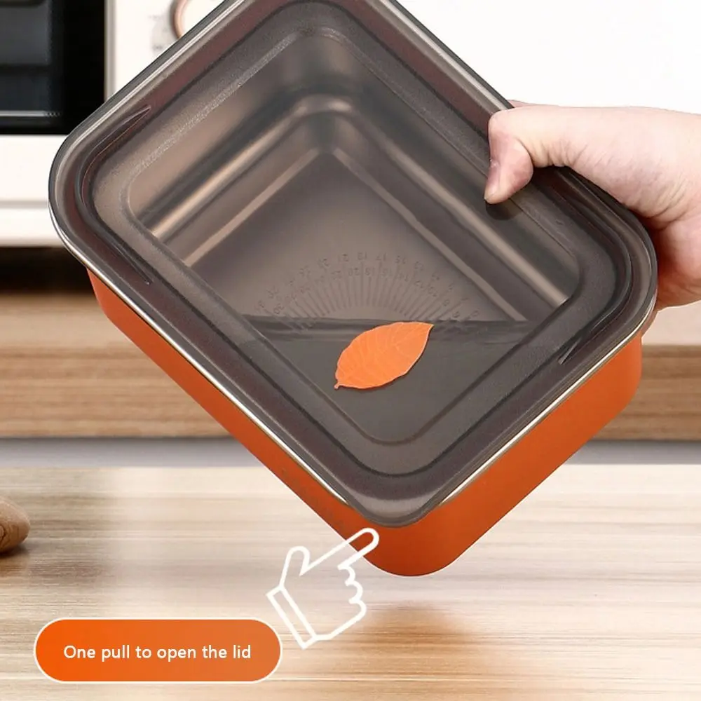 Plastic Sealed Storage Box Sealed Rectangular 304 Stainless steel Trasparent Crisper Stackable with Lid Fresh-Keeping Box