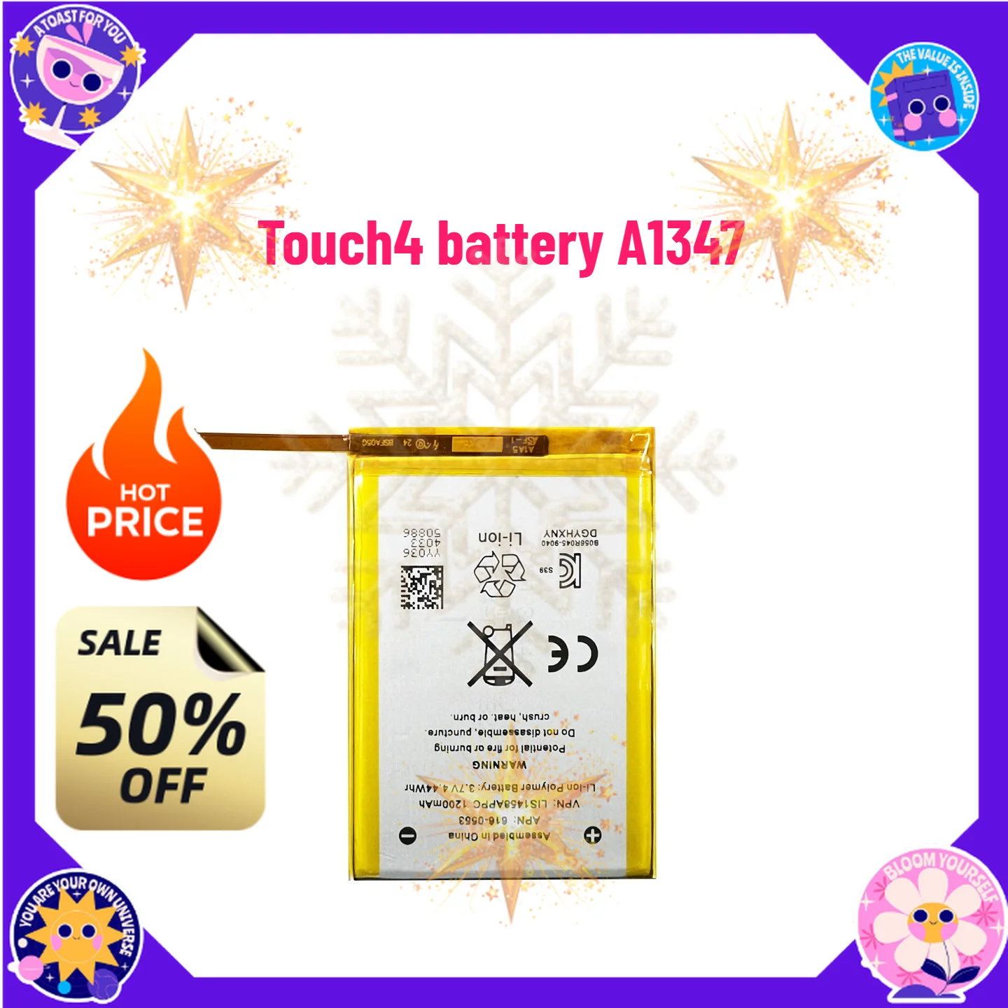 SWZY Applicable To IPod Touch 6th 7th Generation Battery for Touch 5th 4th Generation Built-in Battery Cell A1367 A1421 A1574  A