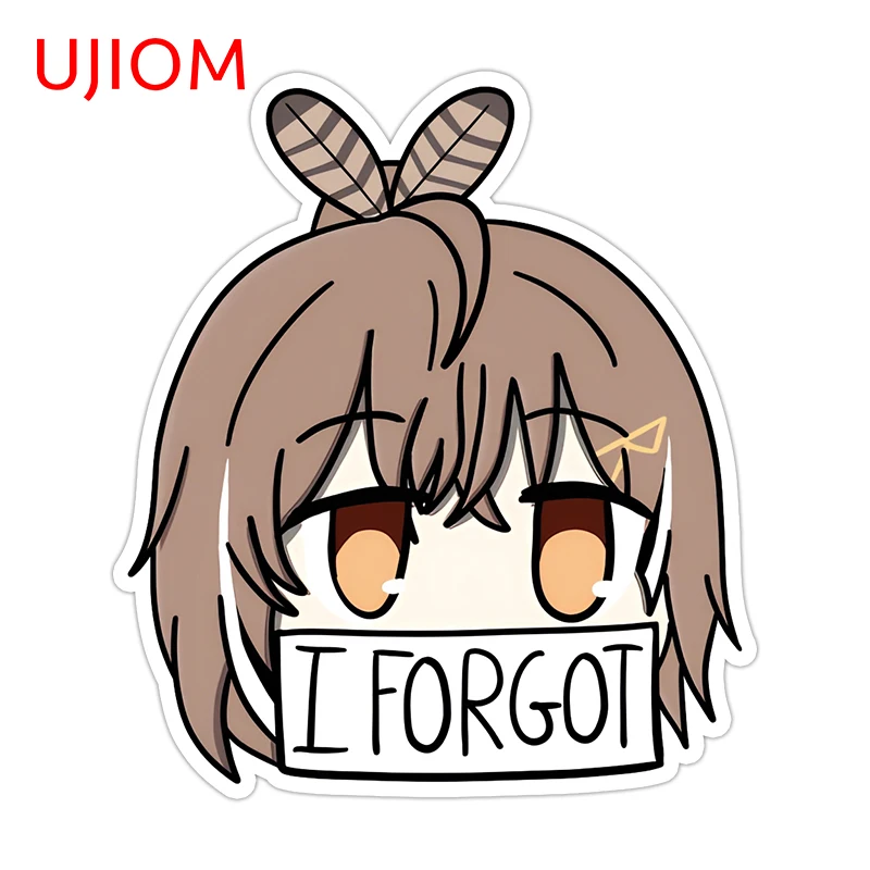 UJIOM Nanashi Mumei Mirror Wall Stickers Funy Cartoon Meme Graffiti Smart Home Bookshelf Decals Waterproof Bedroom Accessories