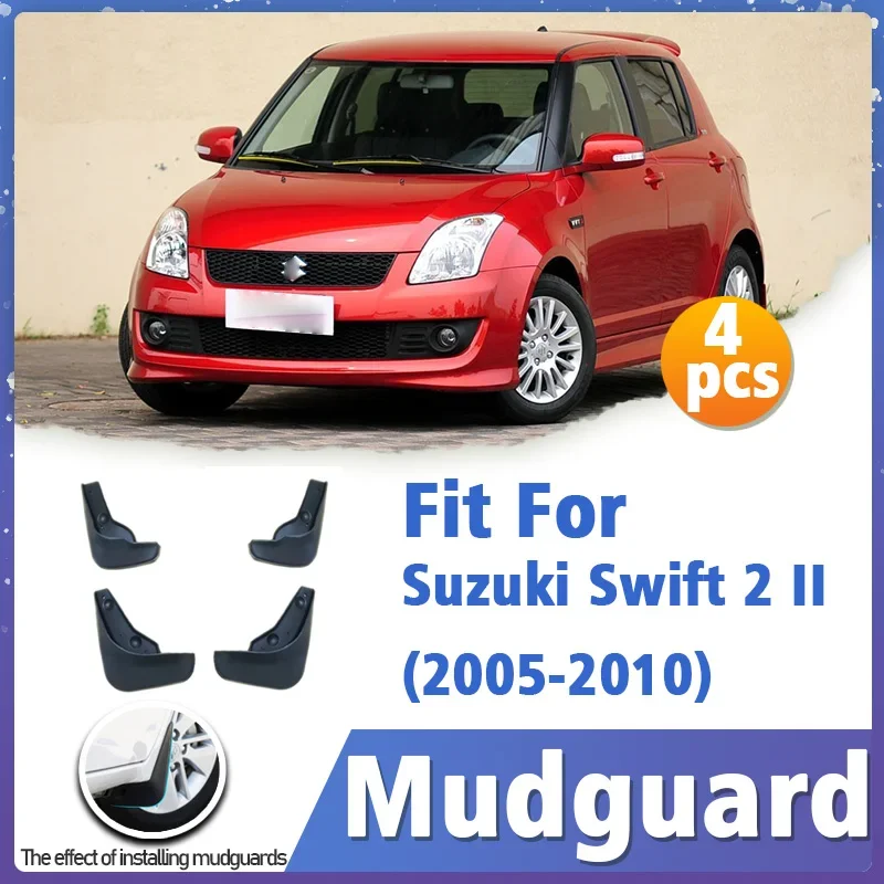 

Mudguard For Suzuki Swift 2 II 2005-2010 Front Rear 4pcs Mudflaps Mudguards Auto Styline Splash Guard Fender 2006 2007 2008 2009