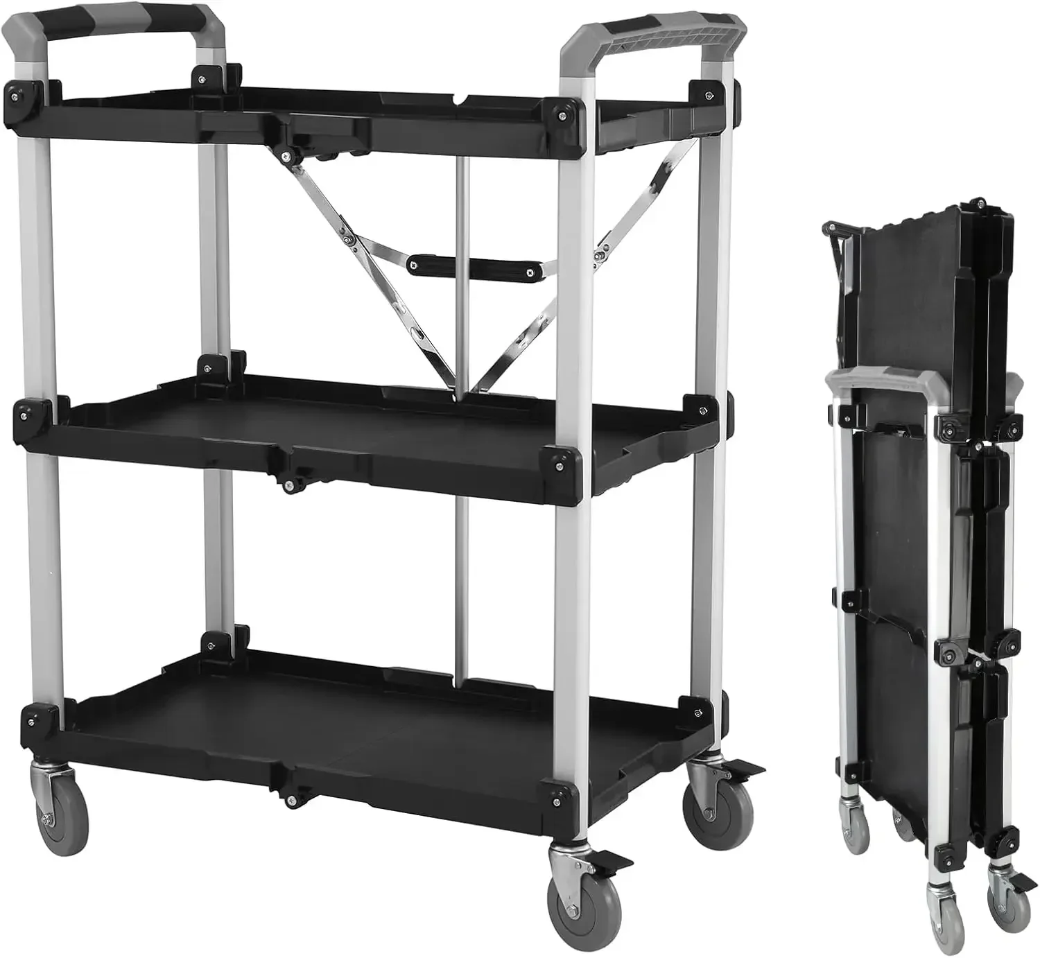 85-189 Pack N Roll Collapsible Service Cart, XL, 300LB Capacity, Black