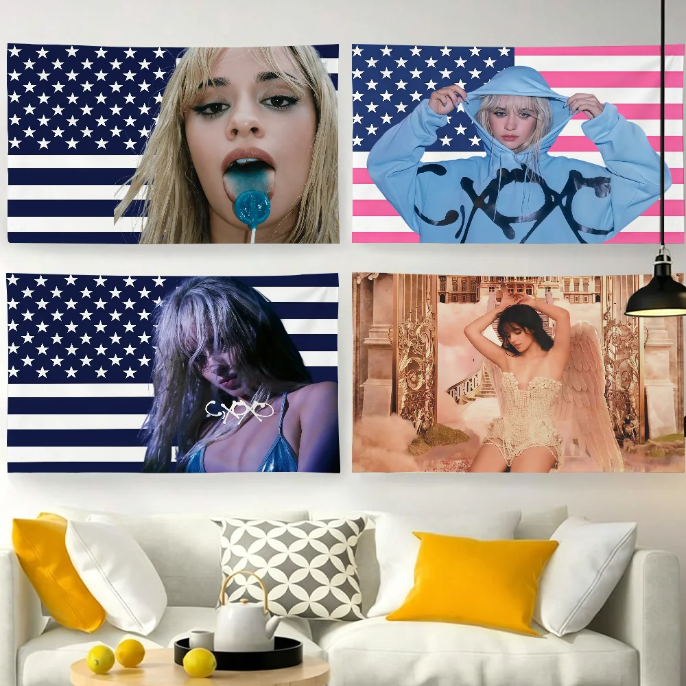 Singer Camila Cabello C XOXO flag For Garden Party Living Room Home Wall Decor Banner Bedroom Outdoor Tapestry