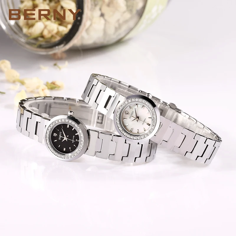 BERNY Wrist Watches for Women Quartz Watch Ladies Luxury Waterpoof Gift Sapphire Glass Relogio Saat Business Feminino  Femme