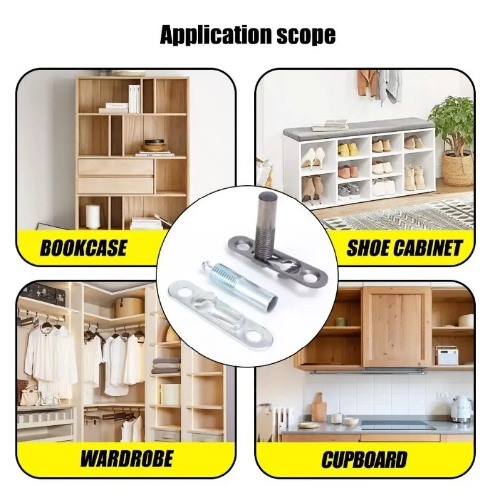 5Sets Concealed Installation Wardrobe Sliding Buckle Two-in-one Hardware Tools Furniture Invisible Connectors Invisible Elastic