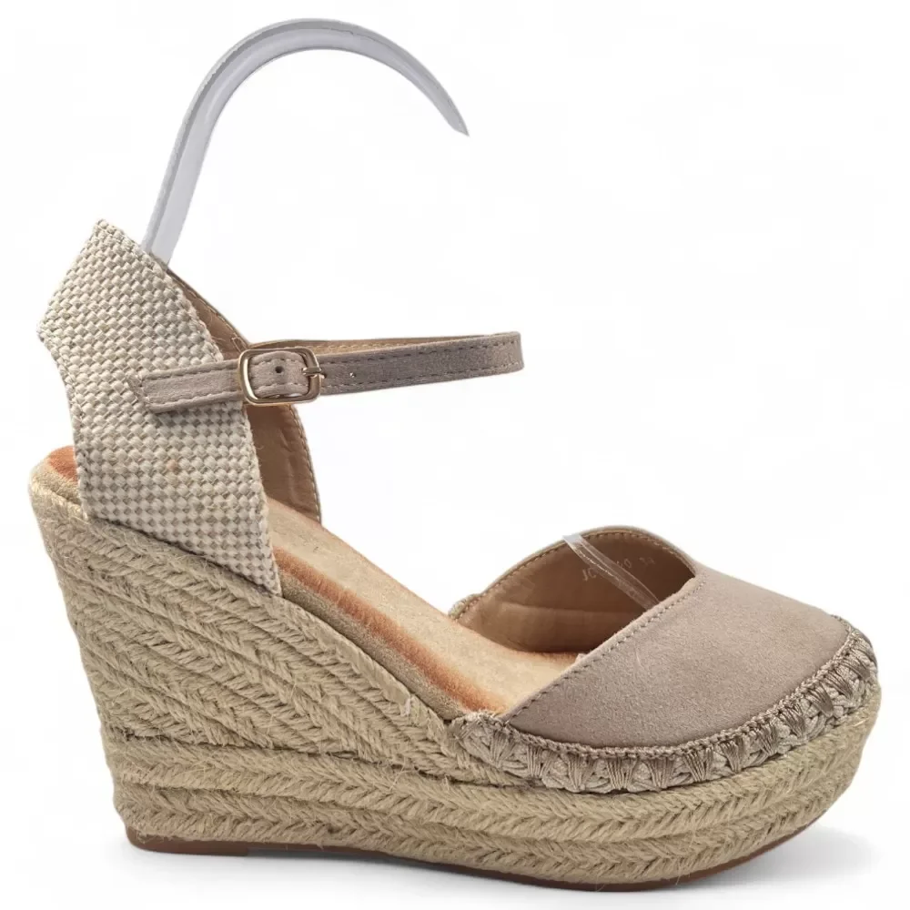 TIMBOS Outlet Sandalia cuña esparto mujer beige 131597