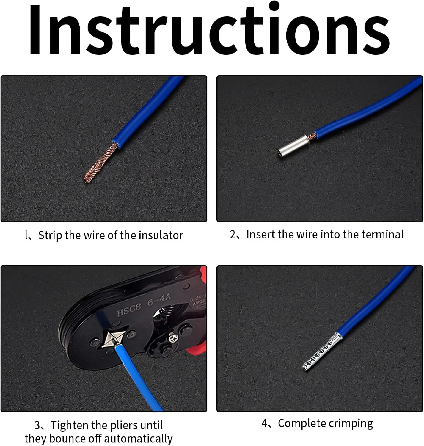 Kit de casquillos de Cable de 600 piezas, terminales de crimpado de férula no aislados, casquillos de Cable, conectores de terminales de crimpado de extremo de Pin, 10