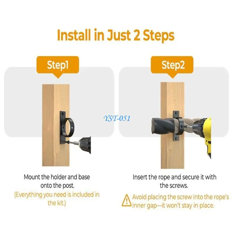 

E15A 5Pcs Securing Rope Drop Rings Brackets Cable Clamp with Crosses Bolt for Decorative Rings Type Cable Fence Fixing