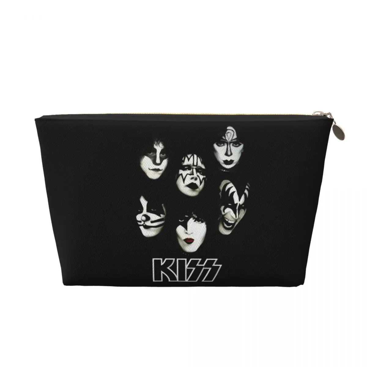 Custom Kiss Rock Metal Band Travel Cosmetic Bag Women Makeup Toiletry Organizer Lady Beauty Storage Dopp Kit