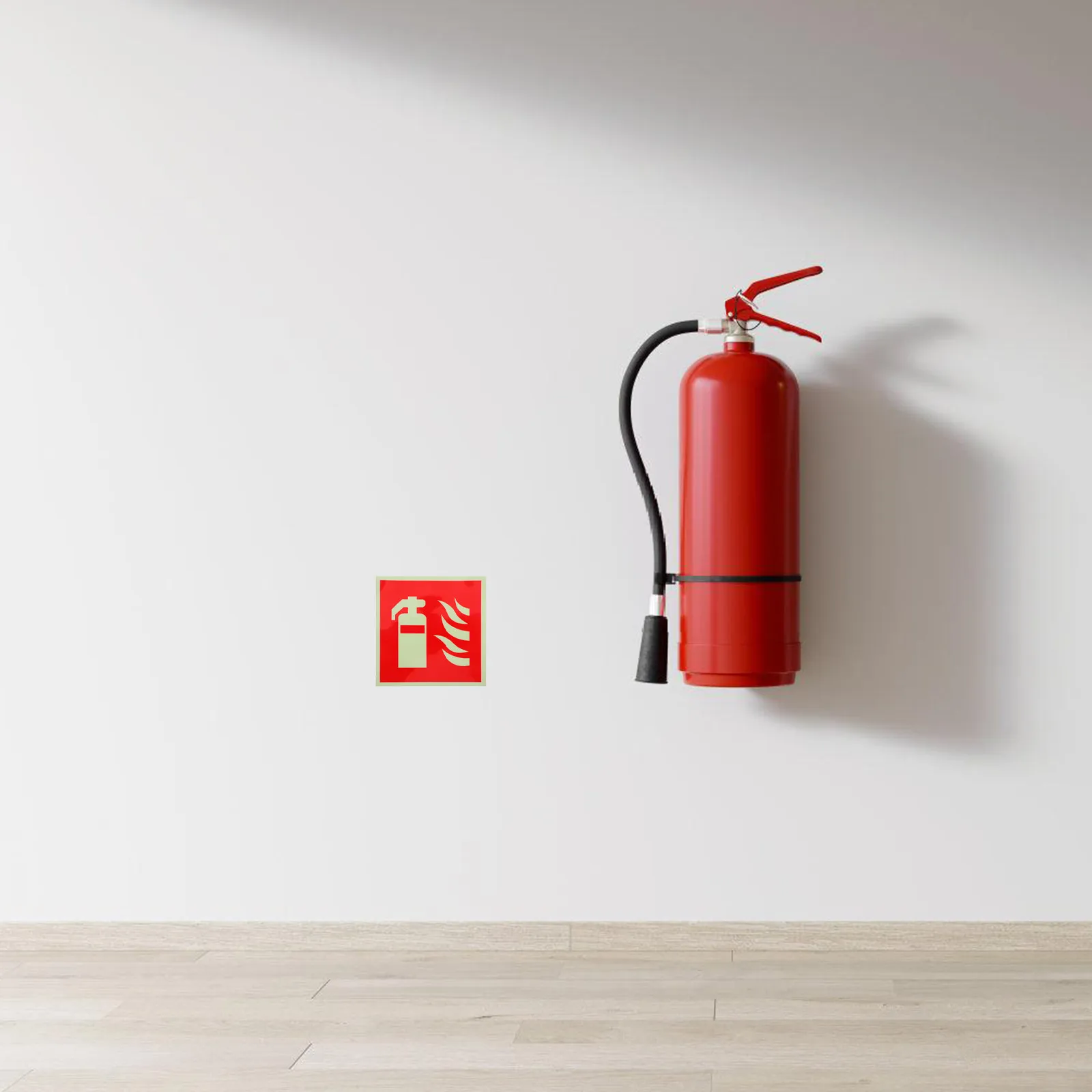 4Pcs Glow-in-The- Extinguisher Signs Self-Adhesive Safety Labels for Office Retail Restaurant Indoor Outdoor Use