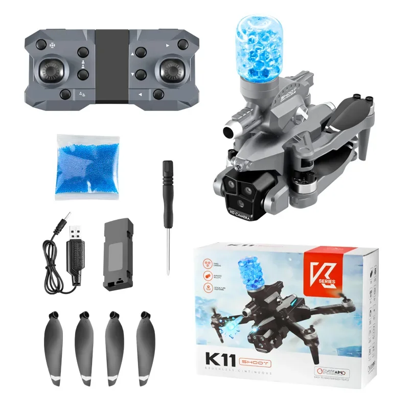 K11MAX Bezszczotkowa bomba wodna z trzema kamerami Dron Pojazd lotniczy 8K HD Optyczny przepływ anteny Fotografia Quadcopter Samolot RC Zabawki