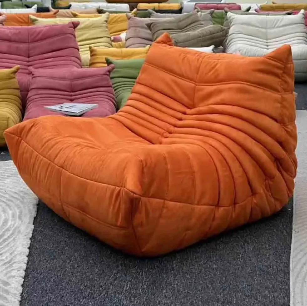 Lazy Floor Sofa Soft Fireside Chair Armless Bean Bag Couch for Living Room Bedroom Salon Office Single Seated Foam Sofa