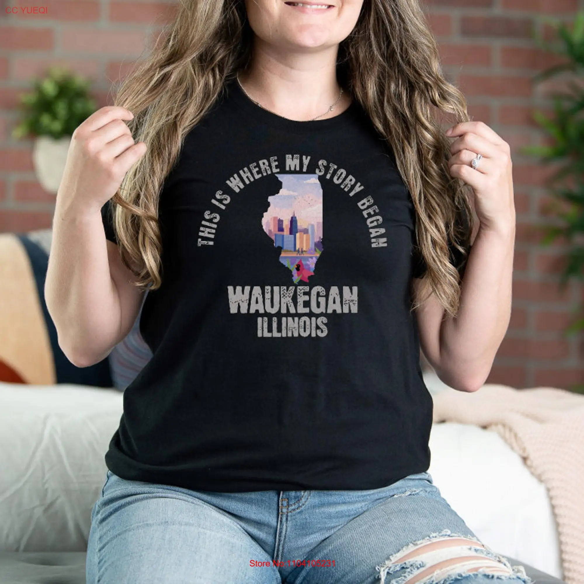 This is where my story began Waukegan Illinois T Shirt Home Town Pride Birthday Anniversary Father Day Mothers