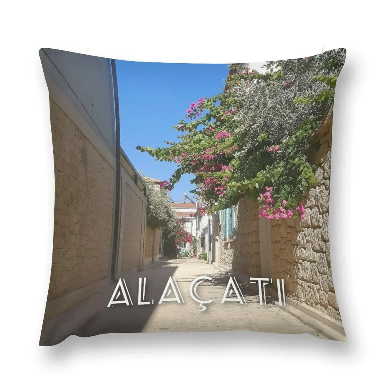 

Alacati Town Izmir Turkey Street Photography Throw Pillow Throw Pillow Covers Sofa Cover pillow