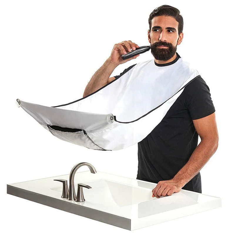 A20M Men Beard Shaving Apron Facial Shaving Adult Bib Shaving Cloth Cleaning Barber Cleaning Gift