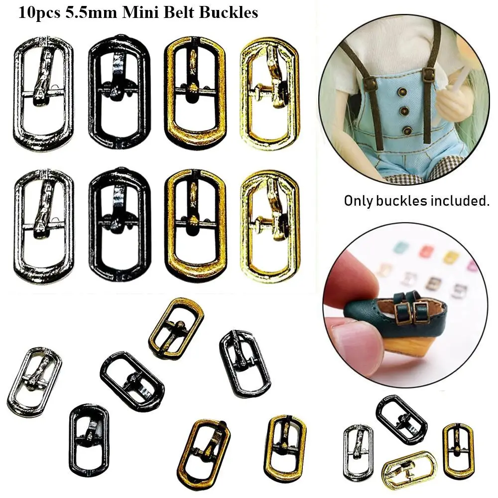 10pcs Adjustment Tri-glide Belt Buckle 5.5mm Newest Doll Bags Buckles Mini Ultra-small Shoes Clothes Accessories DIY Doll Belt