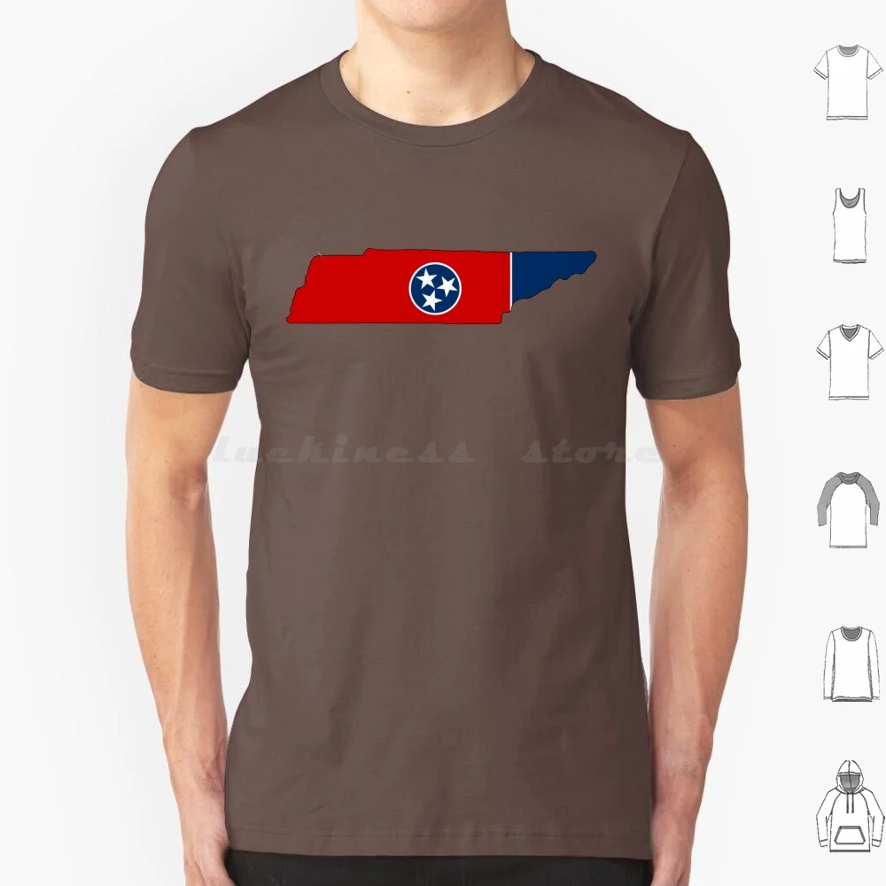 Tennessee Tri Star Flag State T Shirt Cotton Men Women DIY Print Tennessee Tri Star Flag State Red White Blue Nashville Gsm