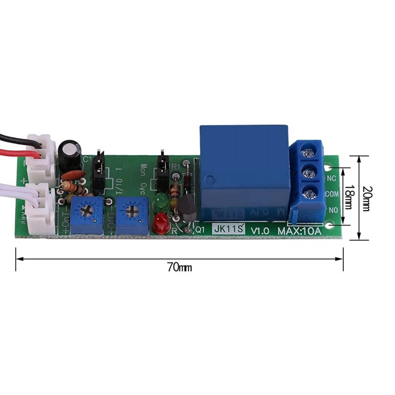 Delay Timer,Adjustable Cycle Times Switch Module Delay On/Off Timer Delay Switch Module - DC24V 0-15 Mins