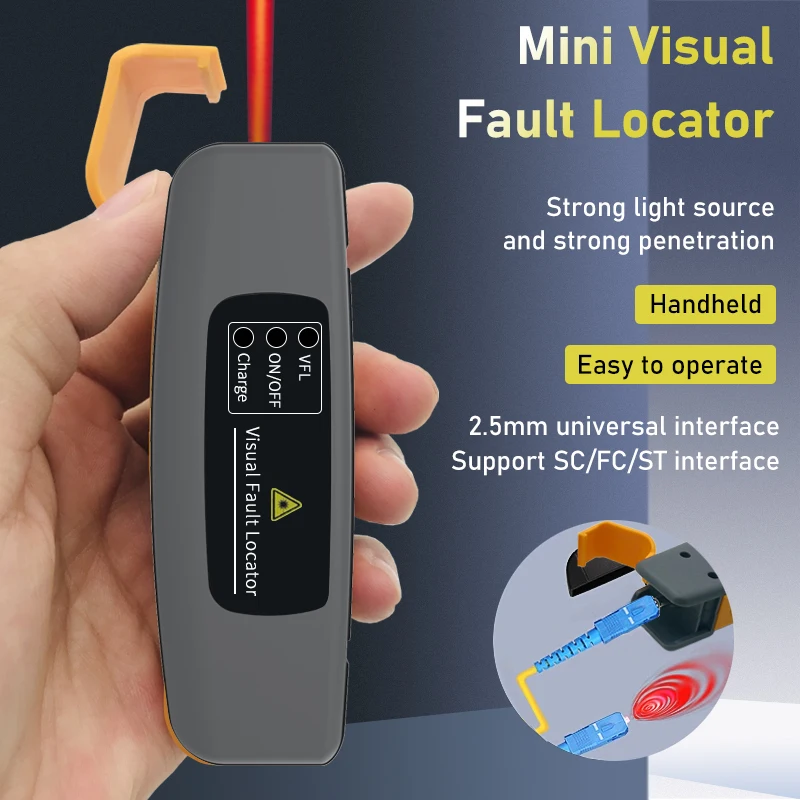 

FTTH VFL Visual Fault Locator, Fiber Optic Cable Tester, 2-50km Range, Optical Fiber Equipment, Red Light Pen, 50/30/20/10/5/2MW