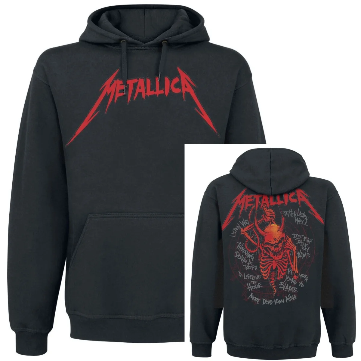 جمجمة صراخ حمراء 72 موسمًا _ سترة ميتاليكا بغطاء للرأس لخريف وشتاء 2026 فاخرة راقية لكل من الرجال والنساء Y2k #1