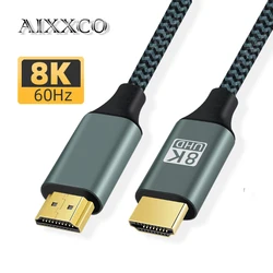 Кабель AIXXCO HDMI совместимый с 2,1 HD шнур 8K 60 Гц 4K 120 Гц 48 Гбит/с ARC Ultra High Speed HDR для HD ТВ ноутбука проектора PS4 PS5