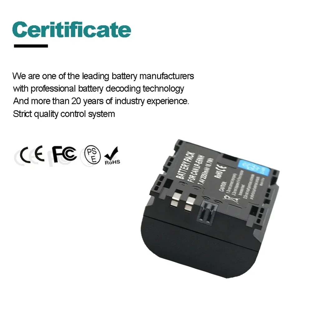 LP-E6NH Batería de repuesto 2250 mAh y cargador USB de triple ranura para Canon EOS R7, R5, R6 R6 II, EOS R, 5D II III IV