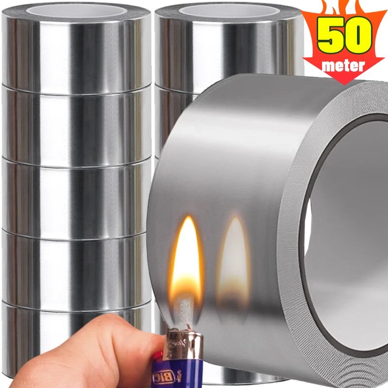 الفضة الألومنيوم احباط الشريط مقاومة للحرارة مانعة للتسرب المواد اللاصقة بقع مكافحة تسرب إصلاح شريط لاصق ملصقات المطبخ مقاوم للماء