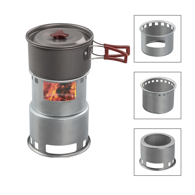 Lightweight Wood Stove Burner Lightenup Camping Stove Portable Stainless Steel Outdoor Camping Hiking Cooking Picnic BBQ