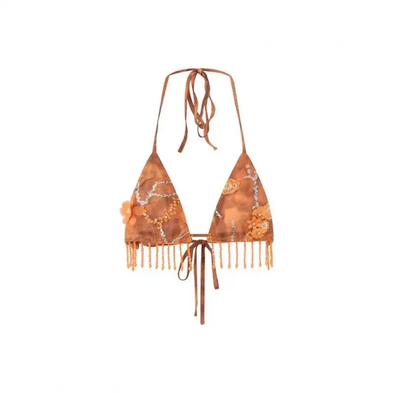 Women's 2026 New Summer Beach Vacation Style Bikini Fringe Skirt Set Fashion Women Tops 2026 New Sweet  NWI8