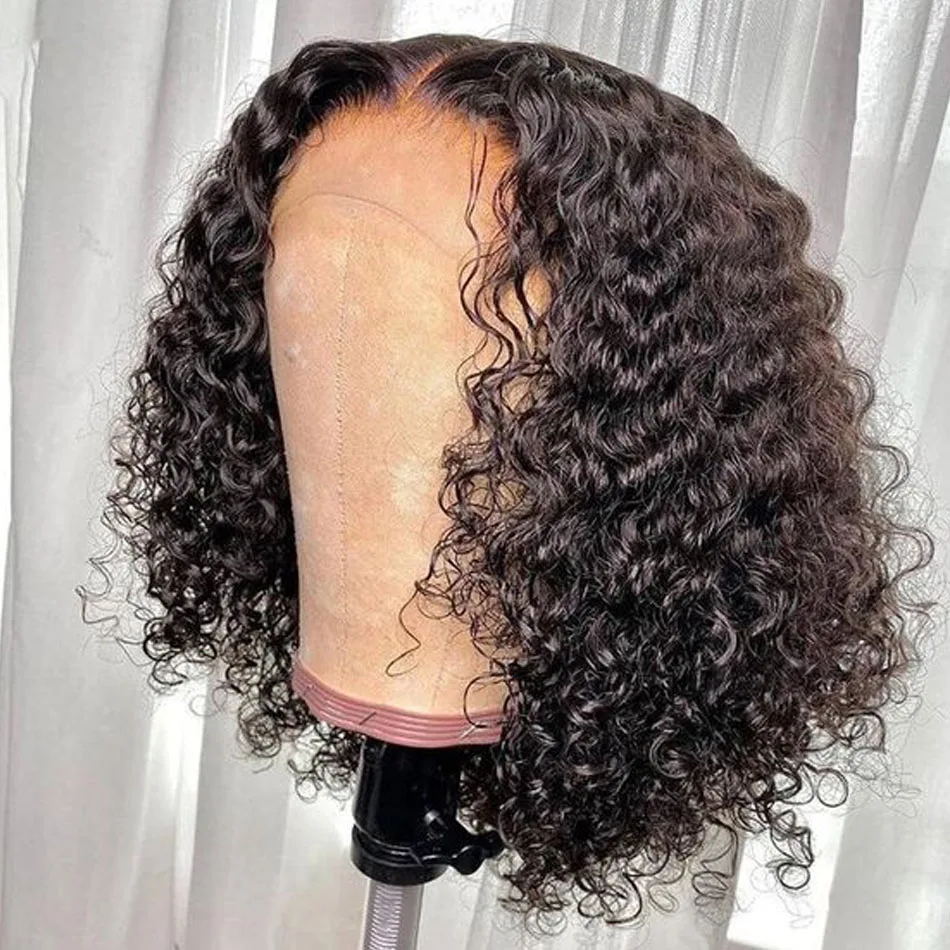 Glueless Short Bob Wig Kinky Curly Wear To GO 13X4 Lace Frontal Human Hair Wigs For Women Remy Jerry Curl perruque bresillienne