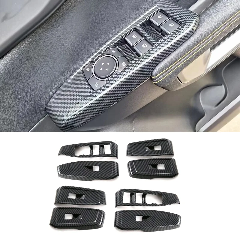 LHD RHD Car Window Lift Switch Panel Decor Trim Accessories For Ford Everest 2023 2024 2025 ABS Interior Modification Parts