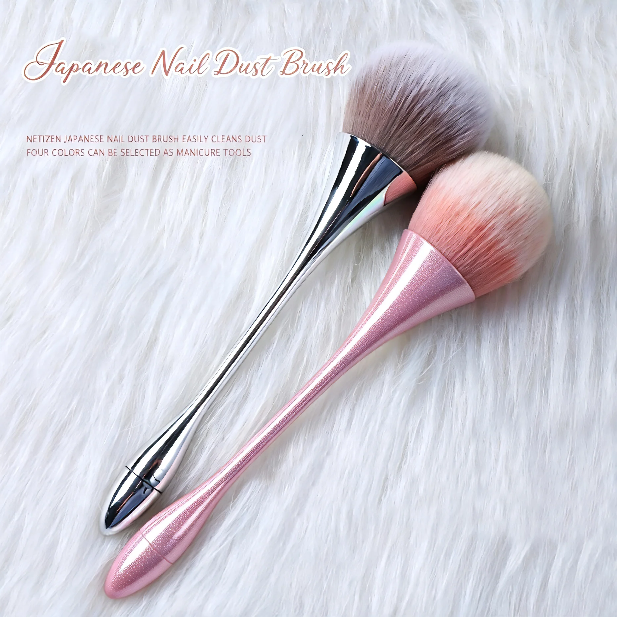 Iridescent Aurora Nail Art Dust Brush Long-Handle Blush Brush Loose Powder Sweeping Makeup Tool for Beauty Enthusiasts