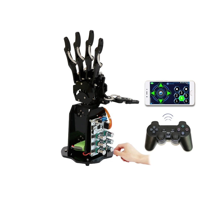 Assembled Bionic Hand Robotic Palm 5 DOF Bionic Robot Hand Claw Palm Manipulator for Programmable 5 Fingers Servo Control Kit