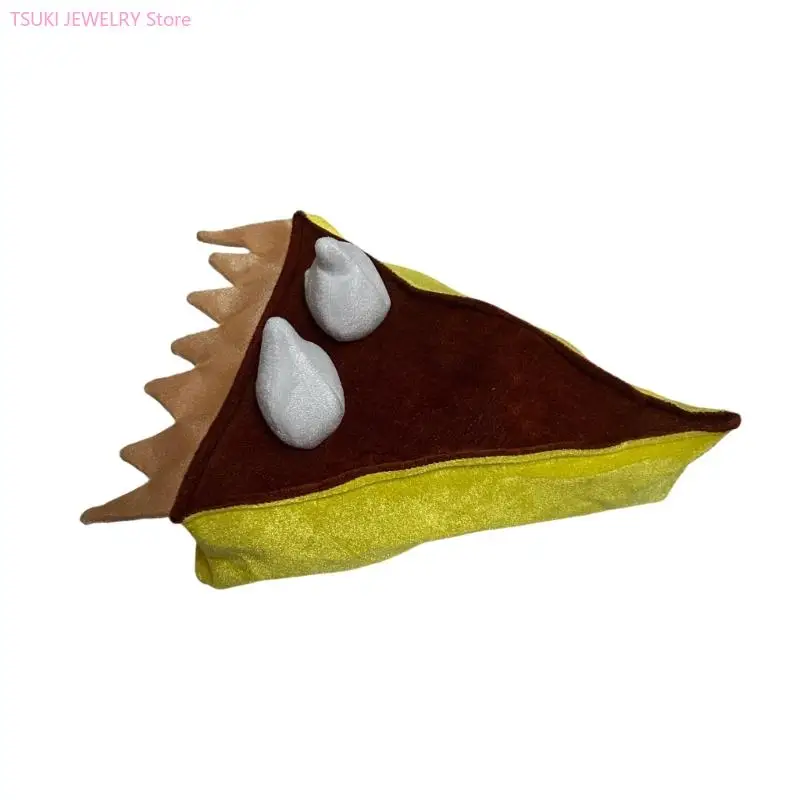 62KE Pumpkin Pie Design Hat Costume Props With Cream Detail For Halloween Fall Festival Adult Role Playing Photo Dressingup